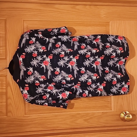 Men's Tropical Print Polo Sirt - Picture 3 of 4